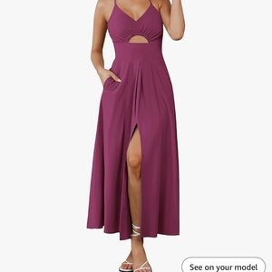 Cranberry color Midi Dress